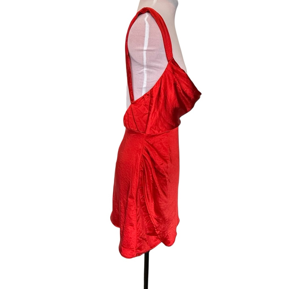 RunAway Havana Sexy Vixen Red Satin Mini Dress unique low back date night hot 💃 - Picture 7 of 16